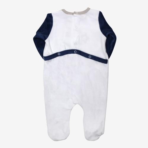 Set Of 3 Baby Boy Pyjamas Maxence Velvet Back Opening