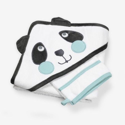 Baby Towel Panda White Black