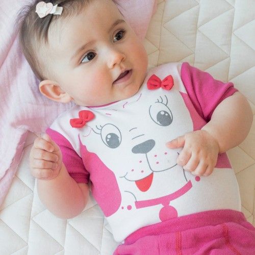 3 Piece Baby Girl Set Short Sleeves Bodysuit Shorts Socks